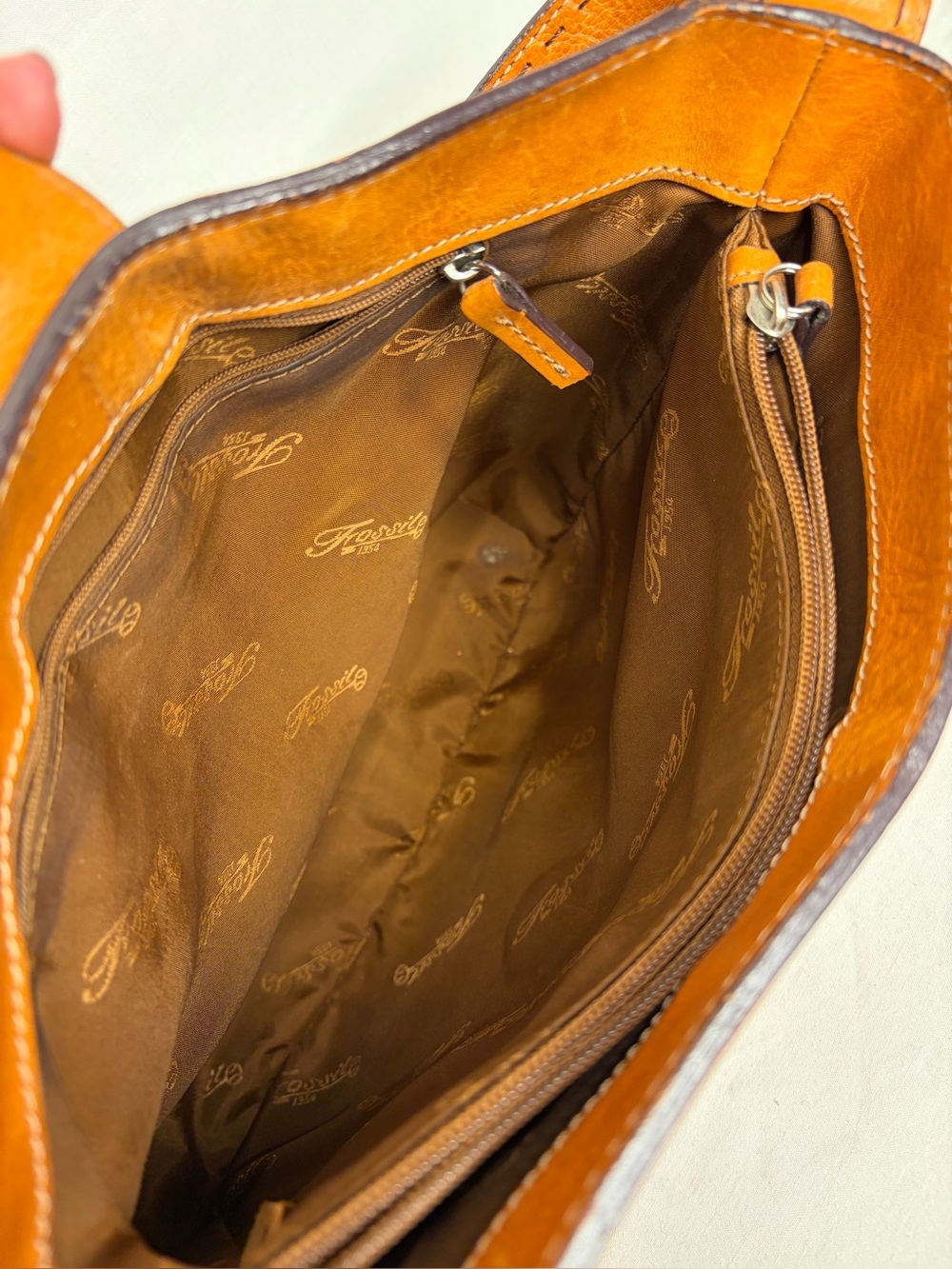 Vintage Fossil Sedona Tan Leather Crossbody Bag - Picture 6 of 16
